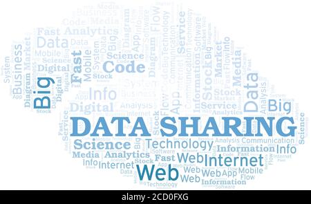 Data Sharing vector word cloud, made with the text only. Stock Vector
