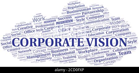 Corporate Vision vector word cloud, made with the text only. Stock Vector
