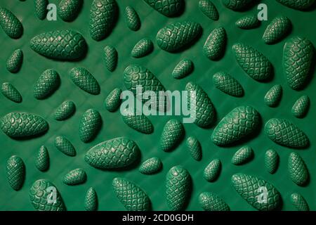 A green orthopedic mat with the design of cones to prevent flat feet. Stock Photo