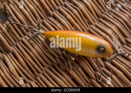Old fishing lure or plug by South Bend, on a black background. From a vintage  fishing tackle collection. Dorset England UK GB Stock Photo - Alamy