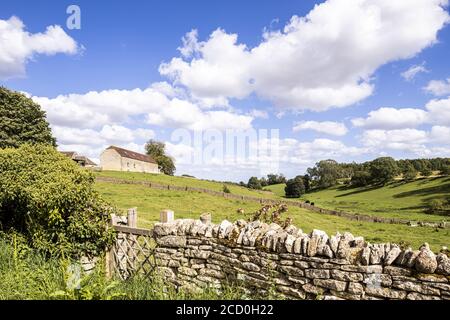 A summer landscape from the Cotswold village of Calmsden Gloucestershire UK