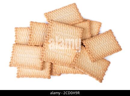 Stack of rectangular cookies isolated over white Stock Photo