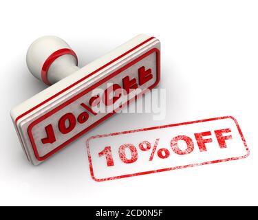 10% DISCOUNT red Rubber Stamp over a white background Stock Photo - Alamy