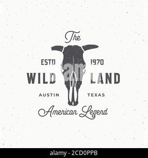 hipster badge with cow skull logo design vector graphic symbol icon ...