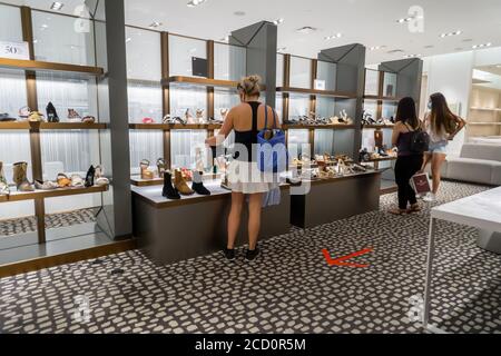 Louis Vuitton boutique in the closing Neiman Marcus store in Hudson Yards  in New York on Friday, August 21, 2020. In bankruptcy, Neiman Marcus is  vacating their location in Hudson Yards where