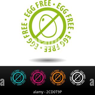 Egg free badge, logo, icon. Flat vector illustration on white background. Can be used business company. Stock Vector