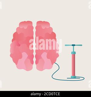 Artificial Lung Ventilation Illustration, Pump Connected To Lungs, Pink Background Stock Vector