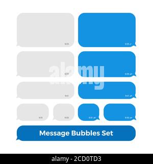 Chat Messages Bubbles Icon Set Social Media Stock Vector