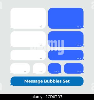 Chat Messages Bubbles Icon Set Social Media Stock Vector