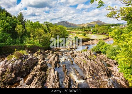 Sneem River, Garden of the Pyramids of Sneem, Ring of Kerry. Stock Photo