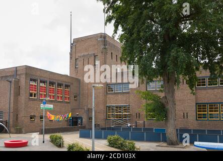 Architecture by Dudok, Rembrandt school in Hilversum, Netherlands Stock Photo