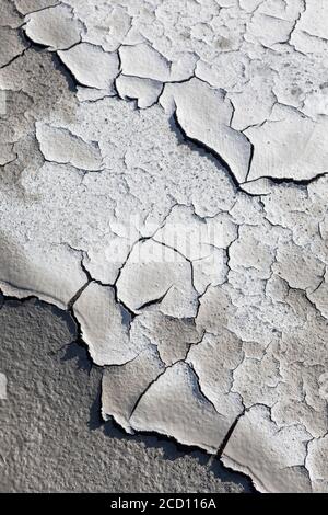 Dried mud along the banks of the Canning River, Brooks Range, Arctic National Wildlife Refuge, Alaska on a sunny summer day Stock Photo