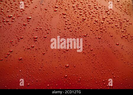 Montreal,Quebec,Canada,August 25, 2020.Close-up of raindrops on car.Credit:Mario Beauregard/Alamy News Stock Photo