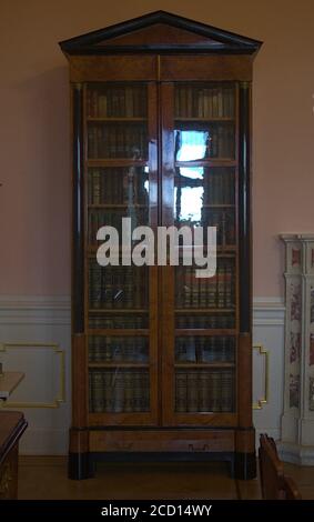 An old wooden bookshelf Stock Photo