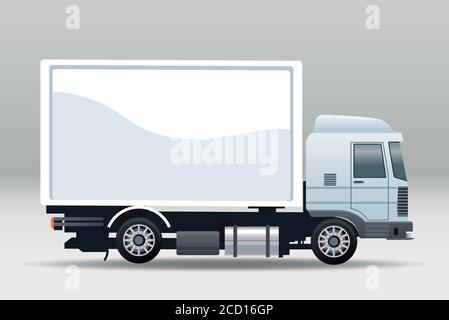 white truck car vehicle isolated icon vector illustration design Stock Vector