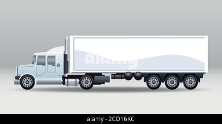 white truck car vehicle brand isolated vector illustration design Stock Vector