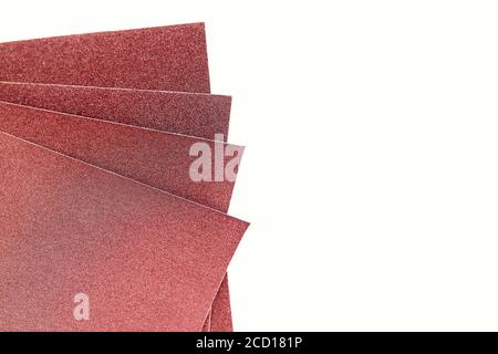 Close-up sandpapers isolated on white background Stock Photo
