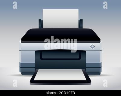 printer hardware machine device icon vector illustration design Stock Vector