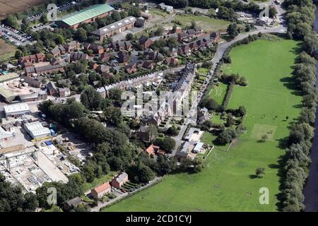 aerial view of Ure Bank Top & Ure Bank Terrace, Ripon, North Yorkshire Stock Photo