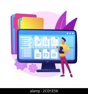 Document management soft abstract concept vector illustration. Stock Vector