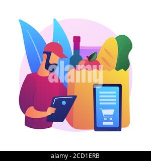 Grocery pick up service abstract concept vector illustration. Stock Vector