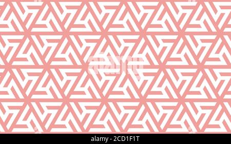 Windmill coral color seamless geometric pattern. Vector repeating windmill pattern for fabric design, cloth, textile Stock Vector