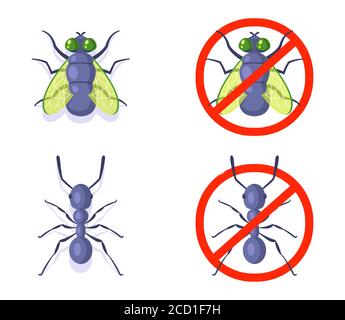 Vector icon set of insects against white background Stock Vector Image ...