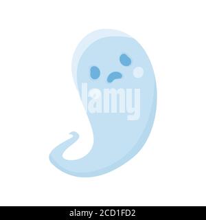 Cartoon cute halloween ghost. Vector illustration. Stock Vector