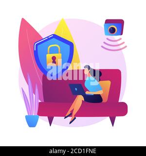 Indoor security system abstract concept vector illustration. Stock Vector