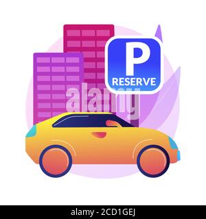 Reserve parking space for curbside pickup abstract concept vector illustration. Stock Vector