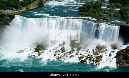 Aerial view of  American  Falls, Niagara Falls Ny USA. Stock Photo