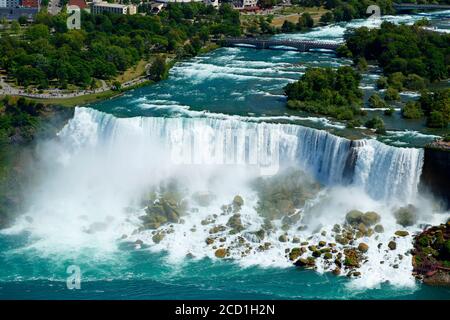 Aerial view of  American  Falls, Niagara Falls Ny USA. Stock Photo