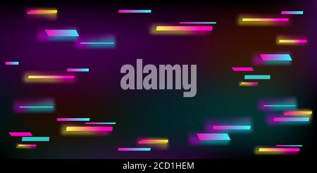 Vector illustration of an abstract glitch background. Cyberpunk concept. Colorful techno backdrop with aesthetics of style of 80's. Stock Vector