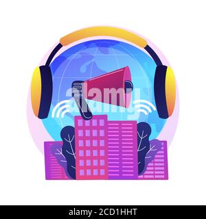 Noise pollution abstract concept vector illustration. Stock Vector