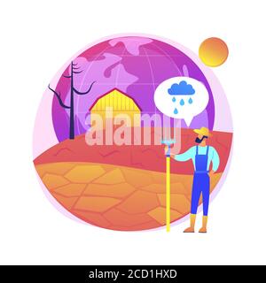 Drought abstract concept vector illustration. Stock Vector
