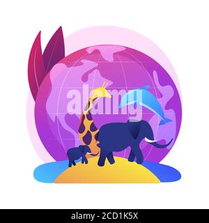 Wild animals protection abstract concept vector illustration. Stock Vector