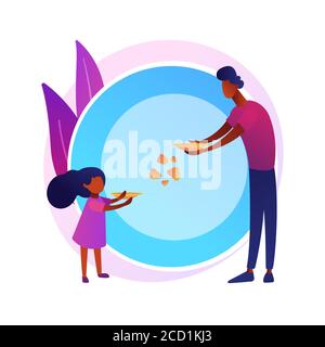 Starvation and malnutrition abstract concept vector illustration. Stock Vector