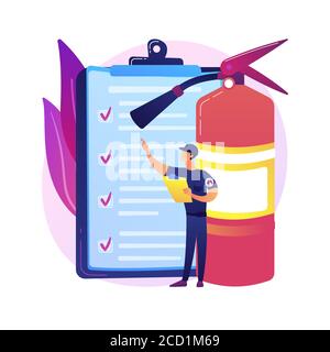 Fire inspection abstract concept vector illustration. Stock Vector