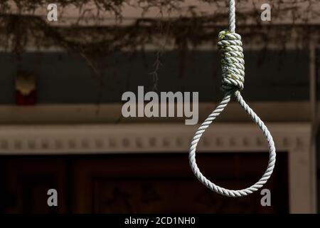 Gallows hanging rope Stock Photo - Alamy