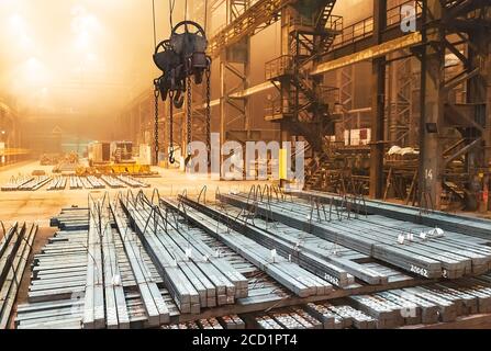 Warehouse metal blank. Electroplating plant for the metal Stock Photo