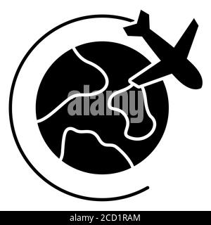 Global Delivery Service Glyph Icon Stock Photo