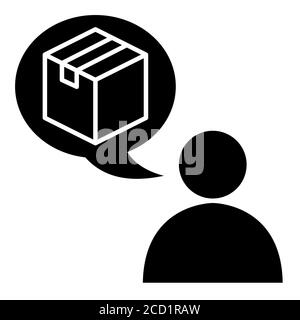 Client Delivery Service Glyph Icon Stock Photo