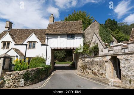 Archway Cottage, “Castle Combe” village, Wiltshire, Cotswolds, England, UK Stock Photo