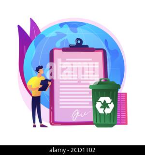 Government mandated recycling abstract concept vector illustration. Stock Vector