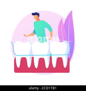 Dental tooth plate abstract concept vector illustration. Stock Vector