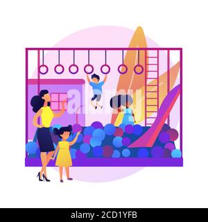 Playroom for kids abstract concept vector illustration. Stock Vector