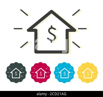House with dollar Sign - Cost Advantage - Icon as EPS 10 File Stock Vector