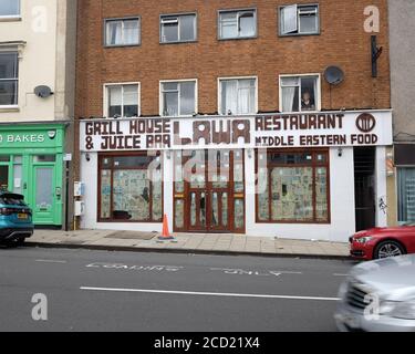 August 2020 - Middle Eastern Restaurant, in Old Market, Bristol, England, UK Stock Photo