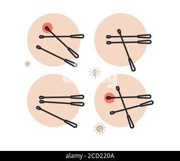 Community Level Nasal Swab - Nasopharyngeal Swab Testing and Sample collection  - Icon as eps 10 File. Stock Vector