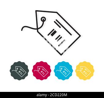 Price Tag with Barcode - Icon as EPS 10 File Stock Vector